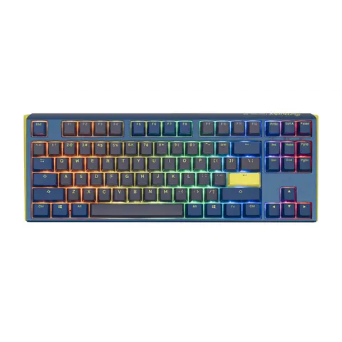 Teclado Mecanico Ducky One 3 Tkl Daybreak Teclas Azules Interruptor Rojo Ingles Pbt Doble Disparo Sin Costuras Caja Superior Azul Caja Inferior Gris C