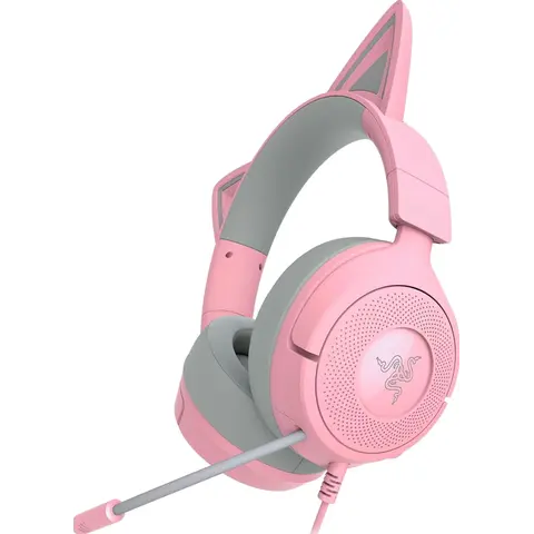 Auricular Gamer Razer Kraken Kitty V3 X Quartz Pink Analog 3.5mm