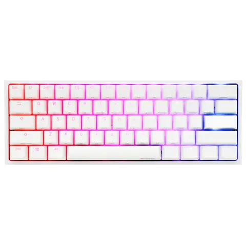 Teclado Gamer Ducky One 2 Mini Pure White Blanco Rgb Cherry Blue Rgb Double Shot Pbt Mecanico