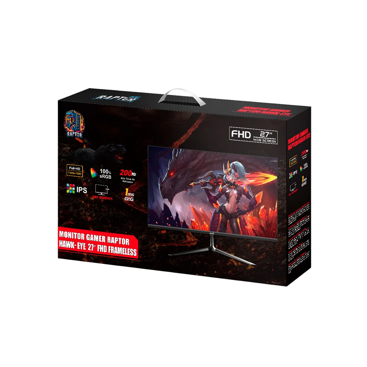 Monitor 27 200hz Fhd Ips 1ms Frameless Hawk Eye Negro Raptor