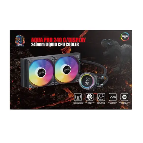 Water Cooling Aqua Pro 240 Display 2x Argb Black Raptor