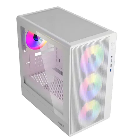 Gabinete Backfire White Argb Mesh Tg Fan X4 Sentey