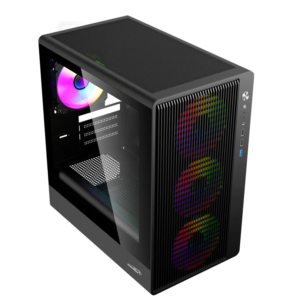 Gabinete Backfire Black Argb Mesh Tg Fan X4 Sentey