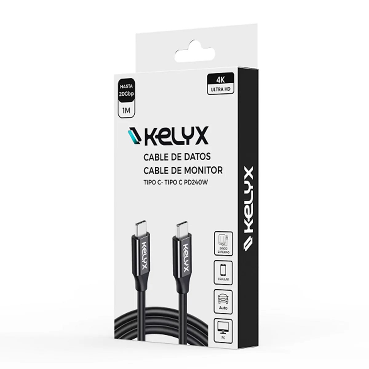 Cable Usb Tipo C 240w 20gbp 4k Ultra Hd 1m Kelyx