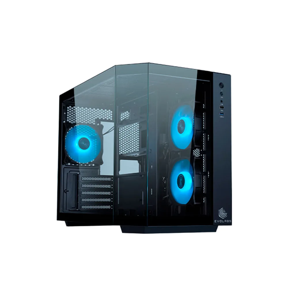 GABINETE EVO PRIMACY BLACK TG FAN X3 ARGB EVOLABS