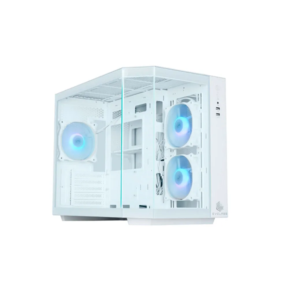 GABINETE EVO PRIMACY WHITE TG FAN X3 ARGB EVOLABS