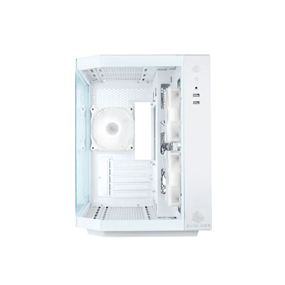 Gabinete Evo Primacy White Tg Fan X3 Argb Evolabs