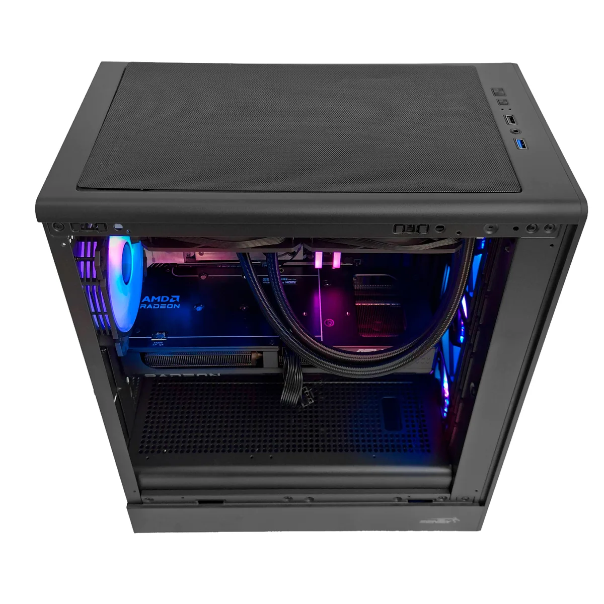 Gabinete Strega M40 Black Mesh Fans X4 Argb Tg Sentey