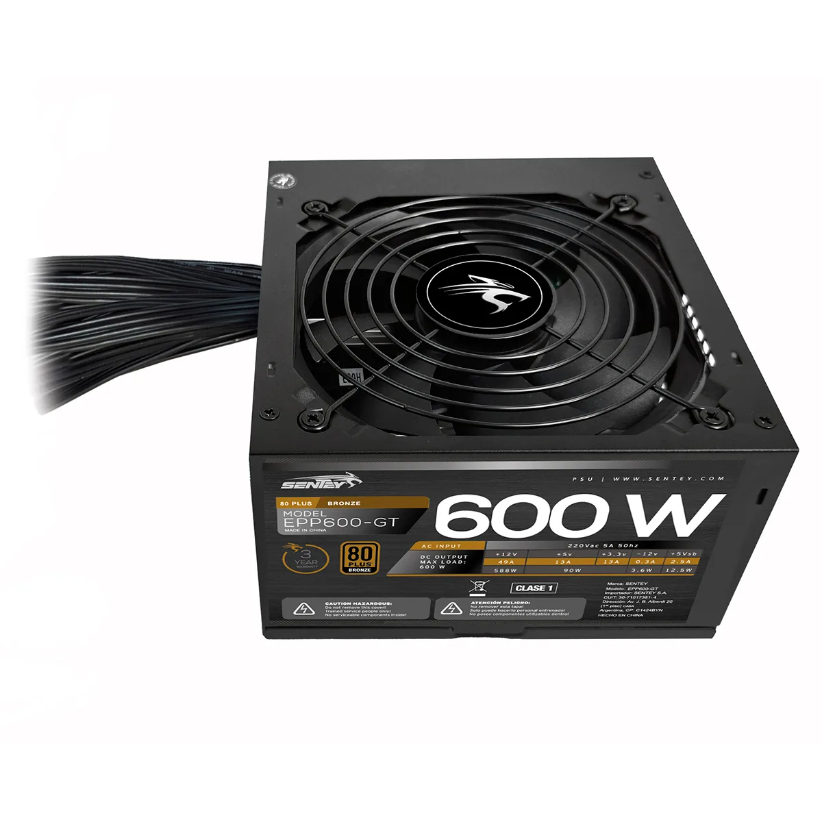 Fuente 600w 80+ Bronze Epp600-gt Sentey