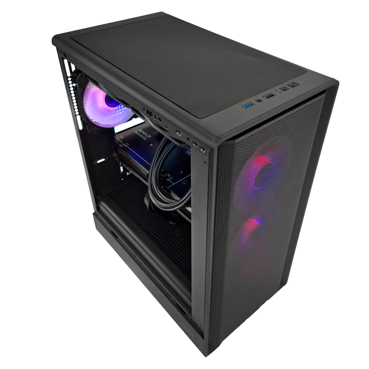 Gabinete Strega M40 Black Mesh Fans X4 Argb Tg Sentey
