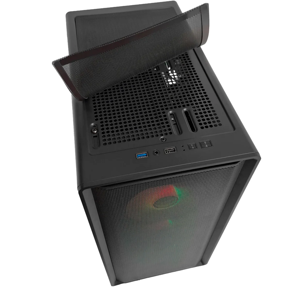 Gabinete Strega M40 Black Mesh Fans X4 Argb Tg Sentey
