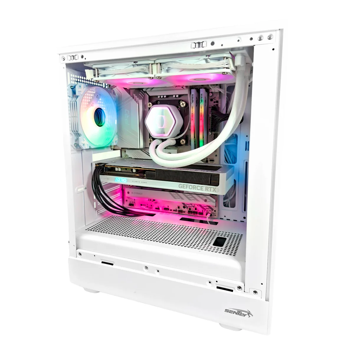 Gabinete Strega M40 White Mesh Fans X4 Argb Tg Sentey