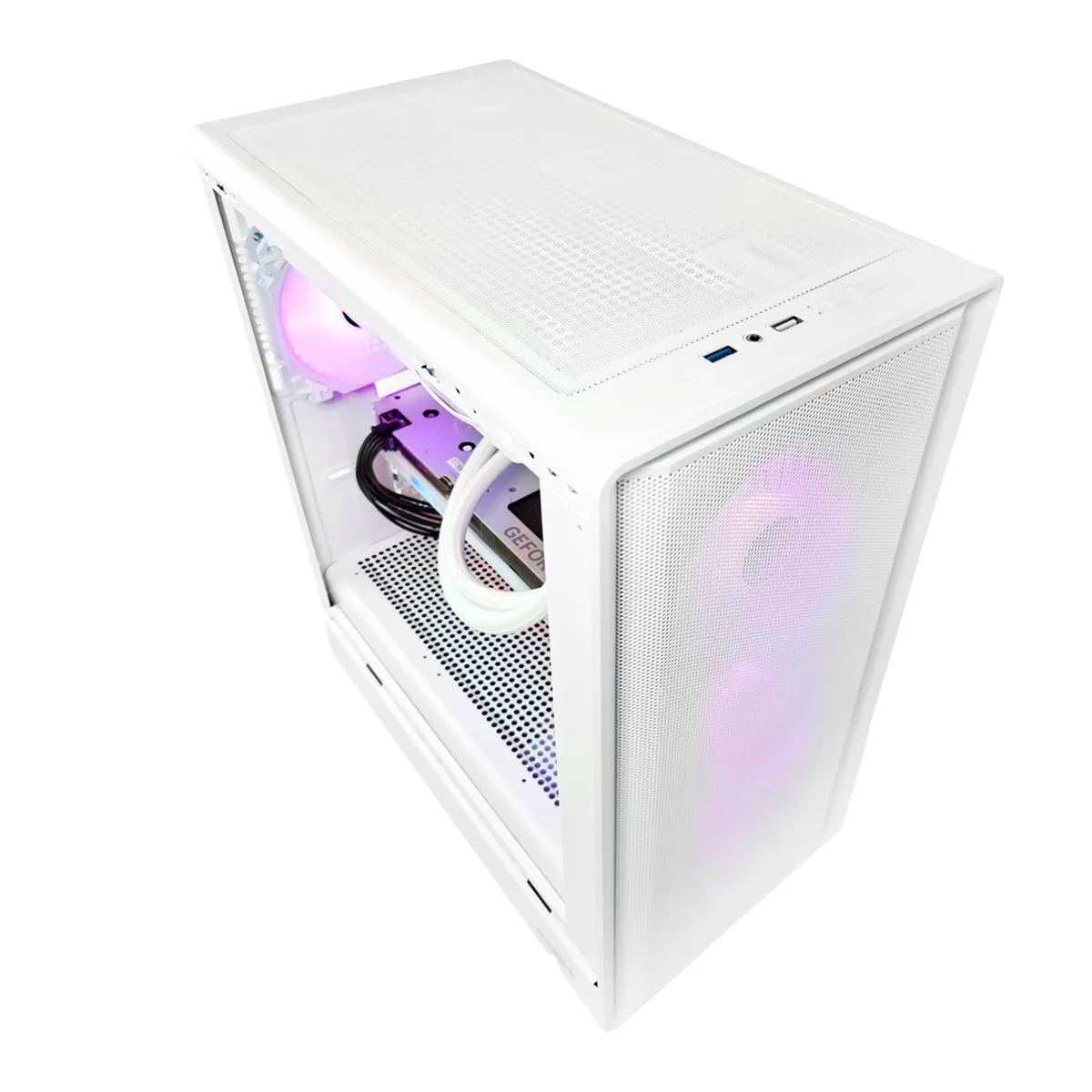 Gabinete Strega M40 White Mesh Fans X4 Argb Tg Sentey