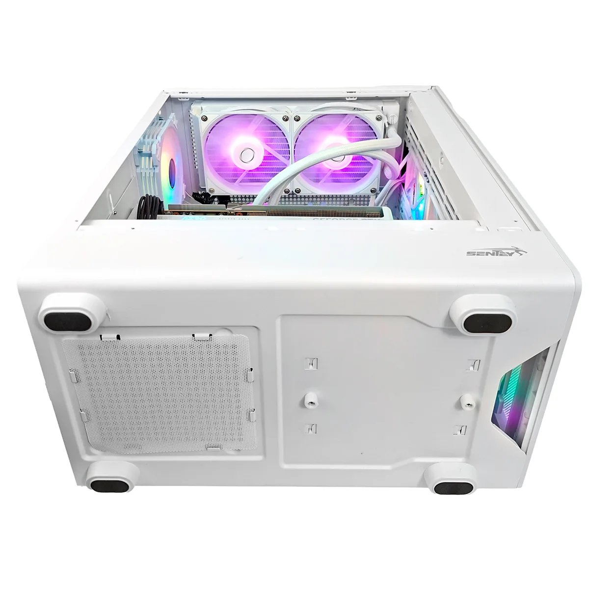 Gabinete Strega M40 White Mesh Fans X4 Argb Tg Sentey