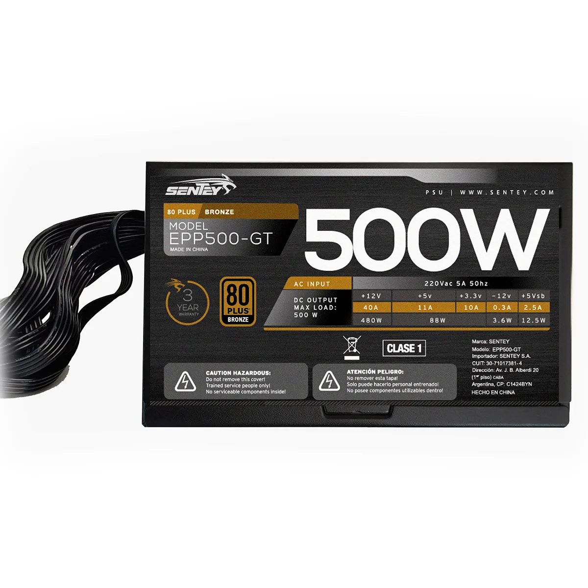 Fuente 500w 80+ Bronze Epp500-gt Sentey