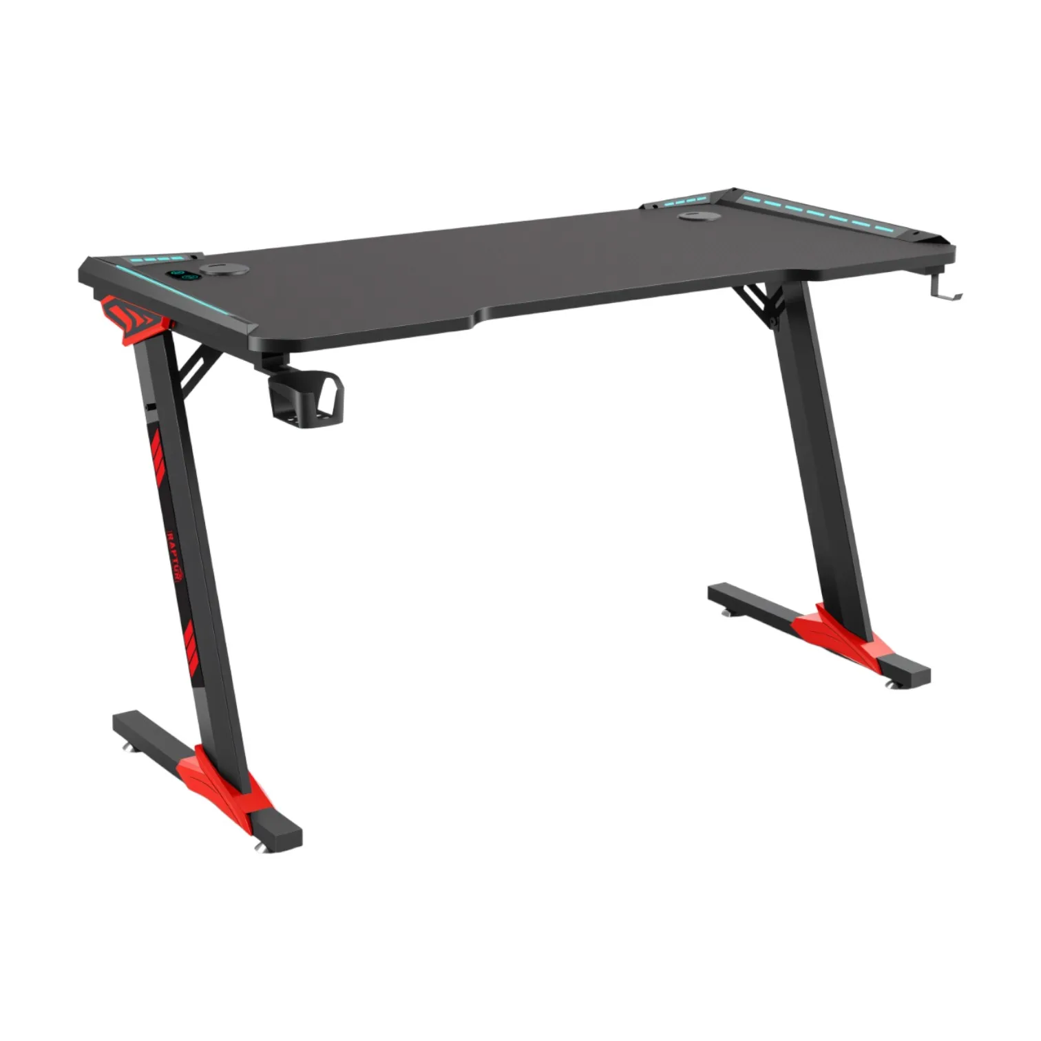 Escritorio Gamer Raptor Glow Station Se Rgb Via Usb C- Porta Vasos + Porta Auricular