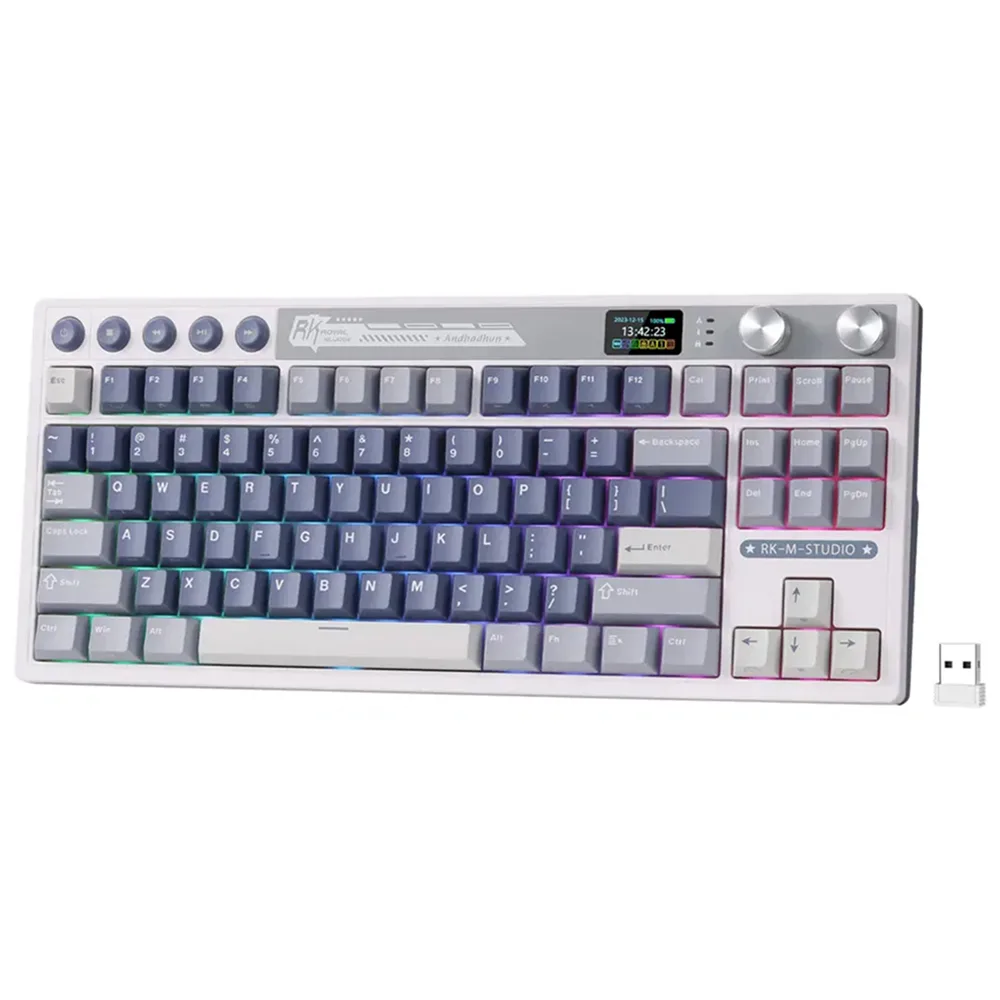 Teclado Royal Kludge Rk M87 Ocean Blue Switch Beige 75