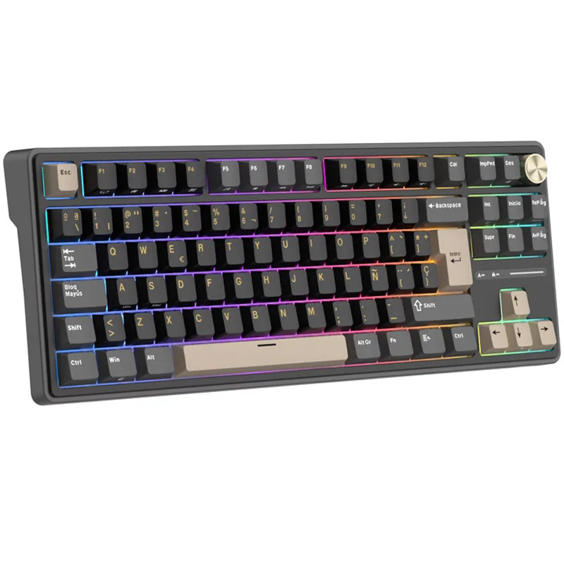 Teclado Royal Kludge Rk R87 Pro Phantom Switch Creamy 75