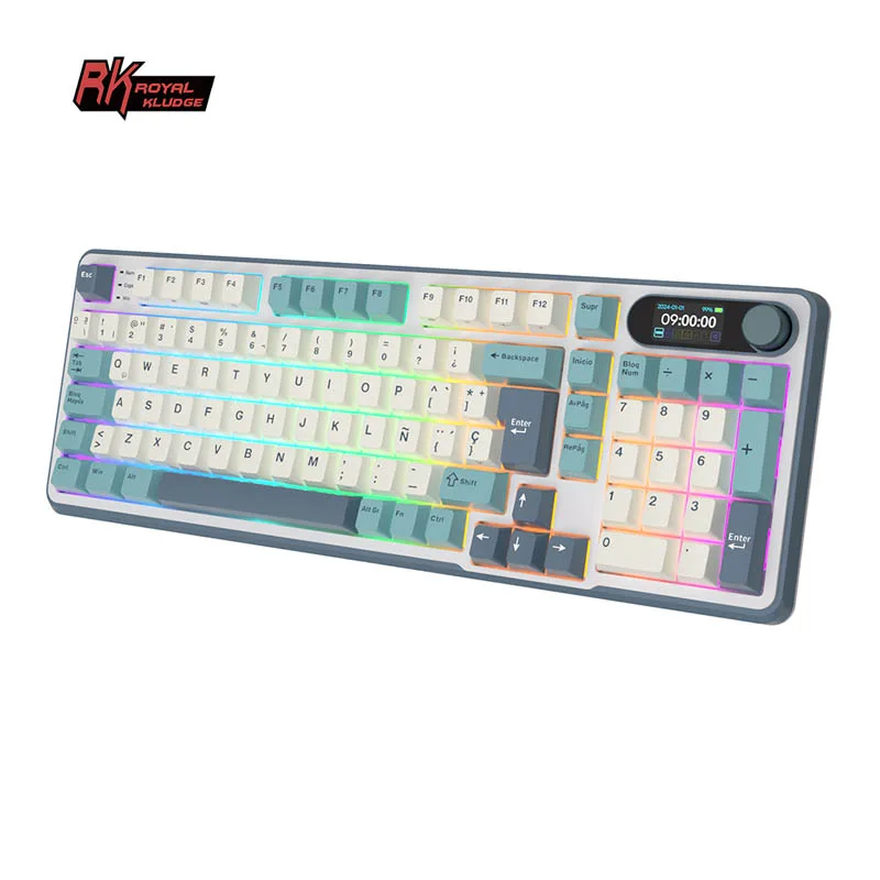 Teclado Royal Kludge Rk S98 Wireless Light Cloud Sw Brown
