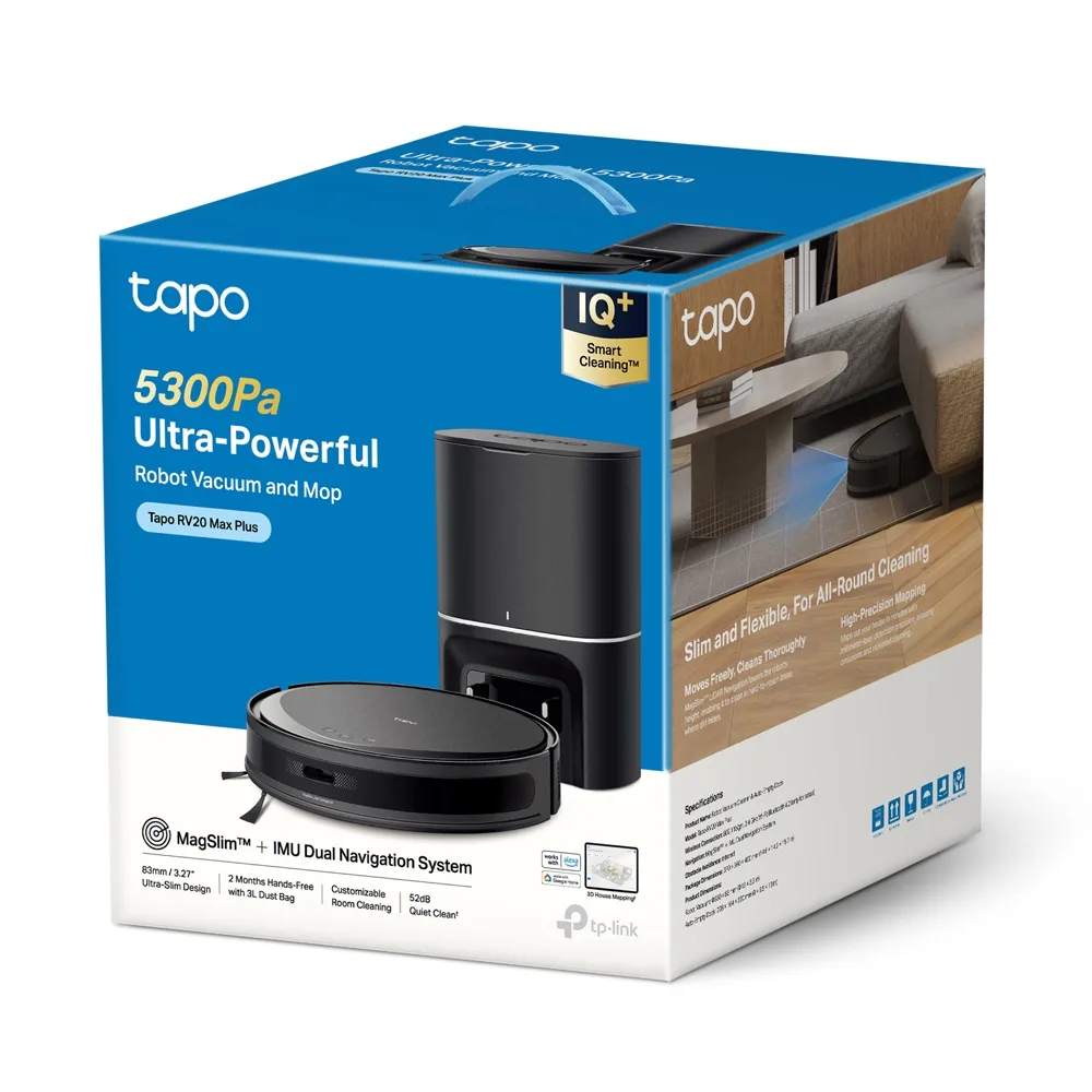 Aspiradora Robot Tapo Rv20 Max Plus Negra 5300 Dock Tp-link