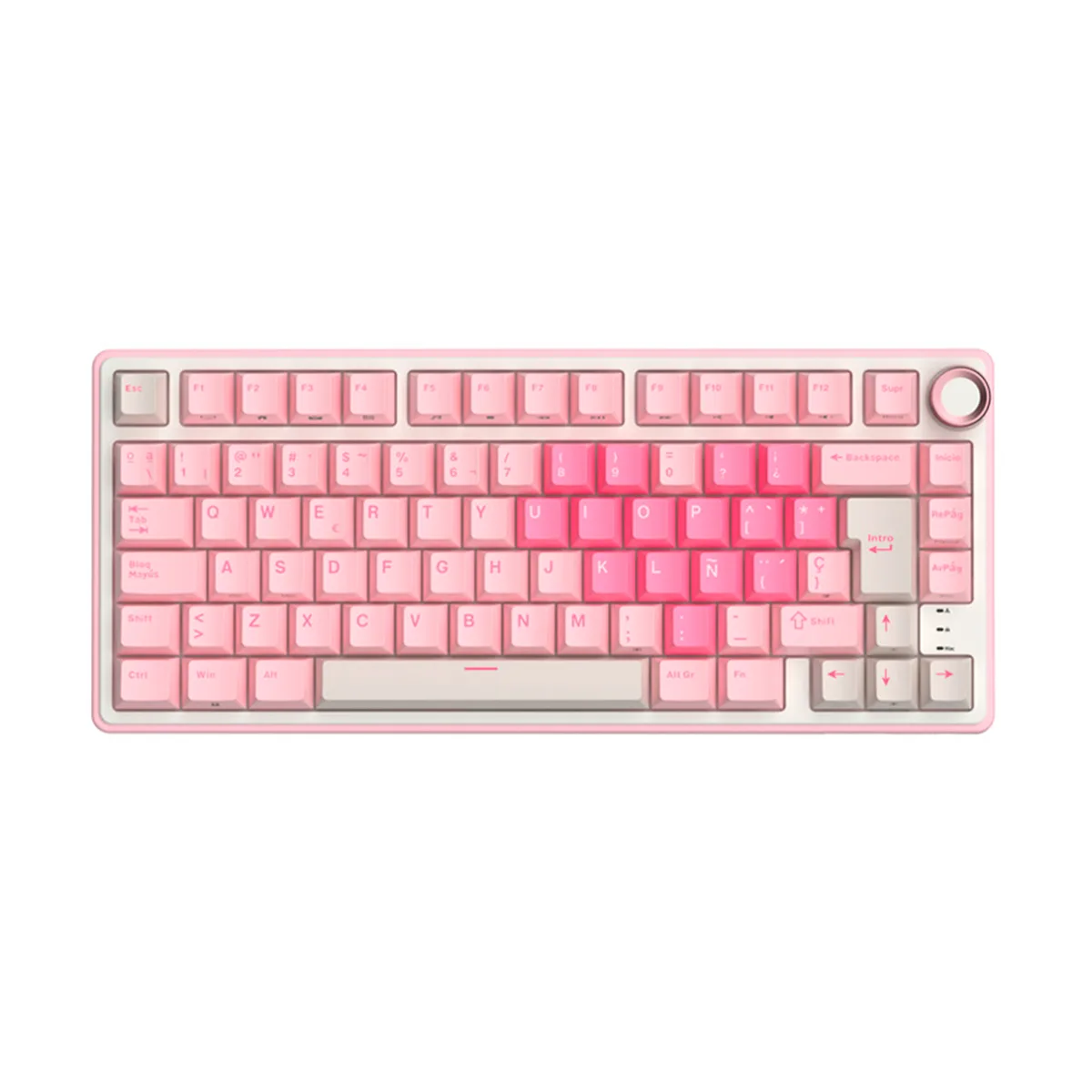 Teclado Royal Kludge Rk R75 Pink Melody Switch Cream 75