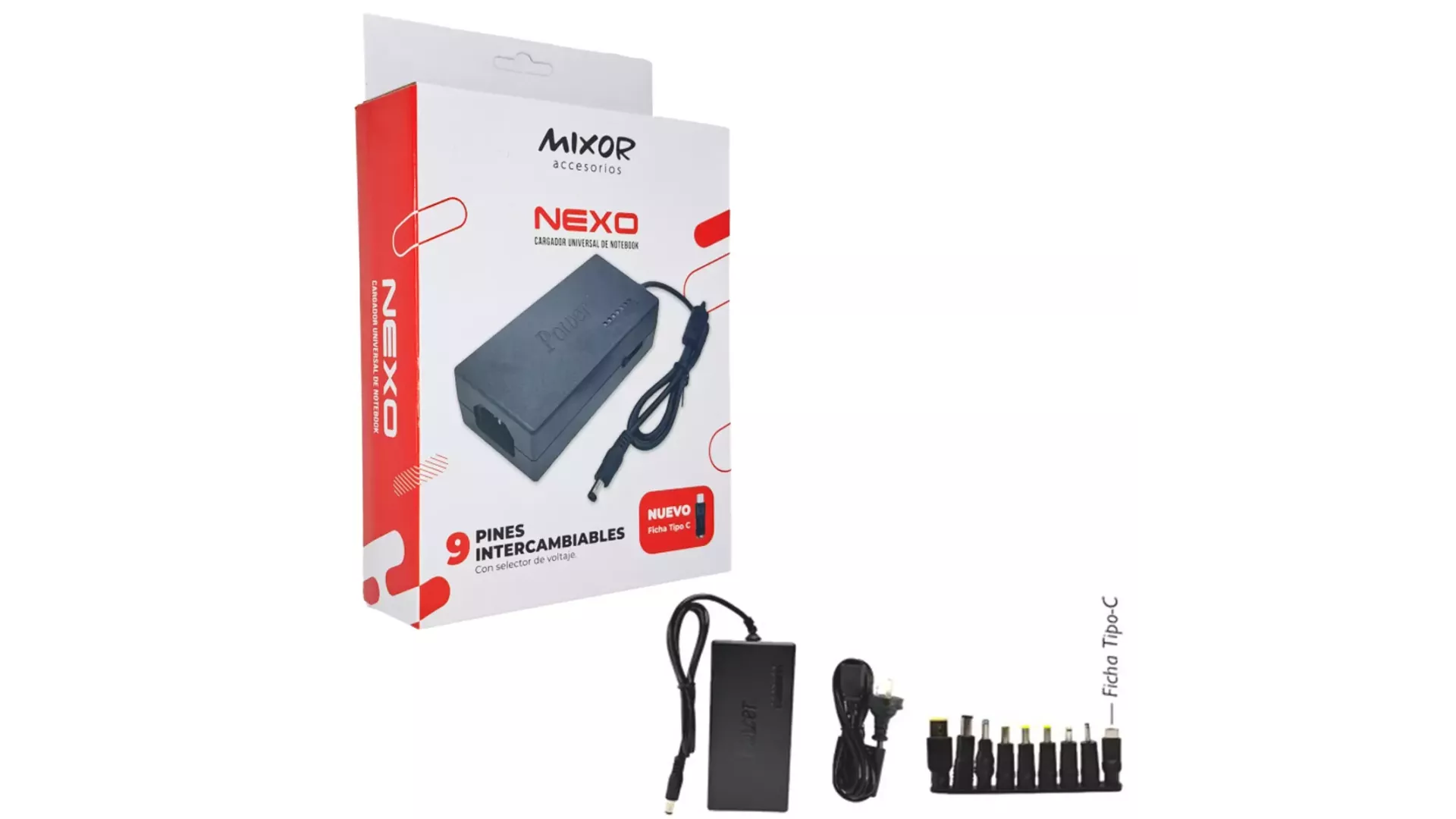 CARGADOR DE NOTEBOOK MIXOR 9 PINES (Incluye TIPO C )