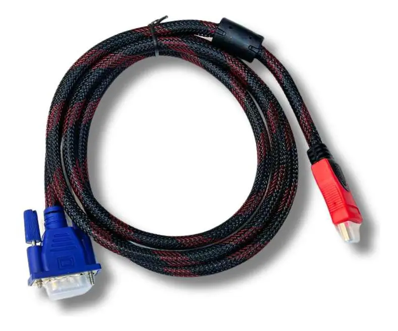 Cable Hdmi A Vga 1.5 Mt Recubierto De Malla Con Filtro