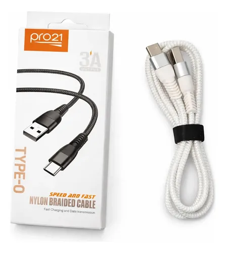 Cable Usb Tipo C 3a Carga Rápida Nylon Reforzado