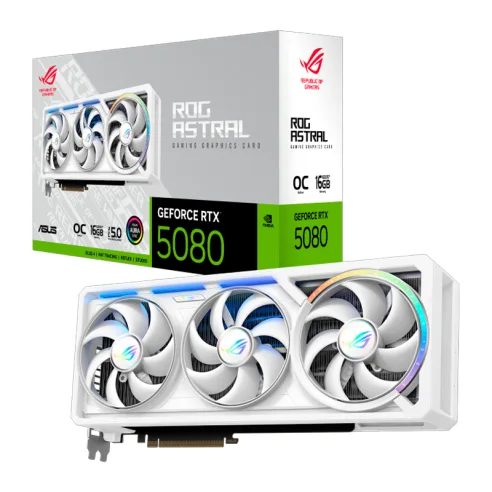 PLACA DE VIDEO RTX 5080 16GB ASUS ROG ASTRAL OC GDDR7 WHITE BLANCA