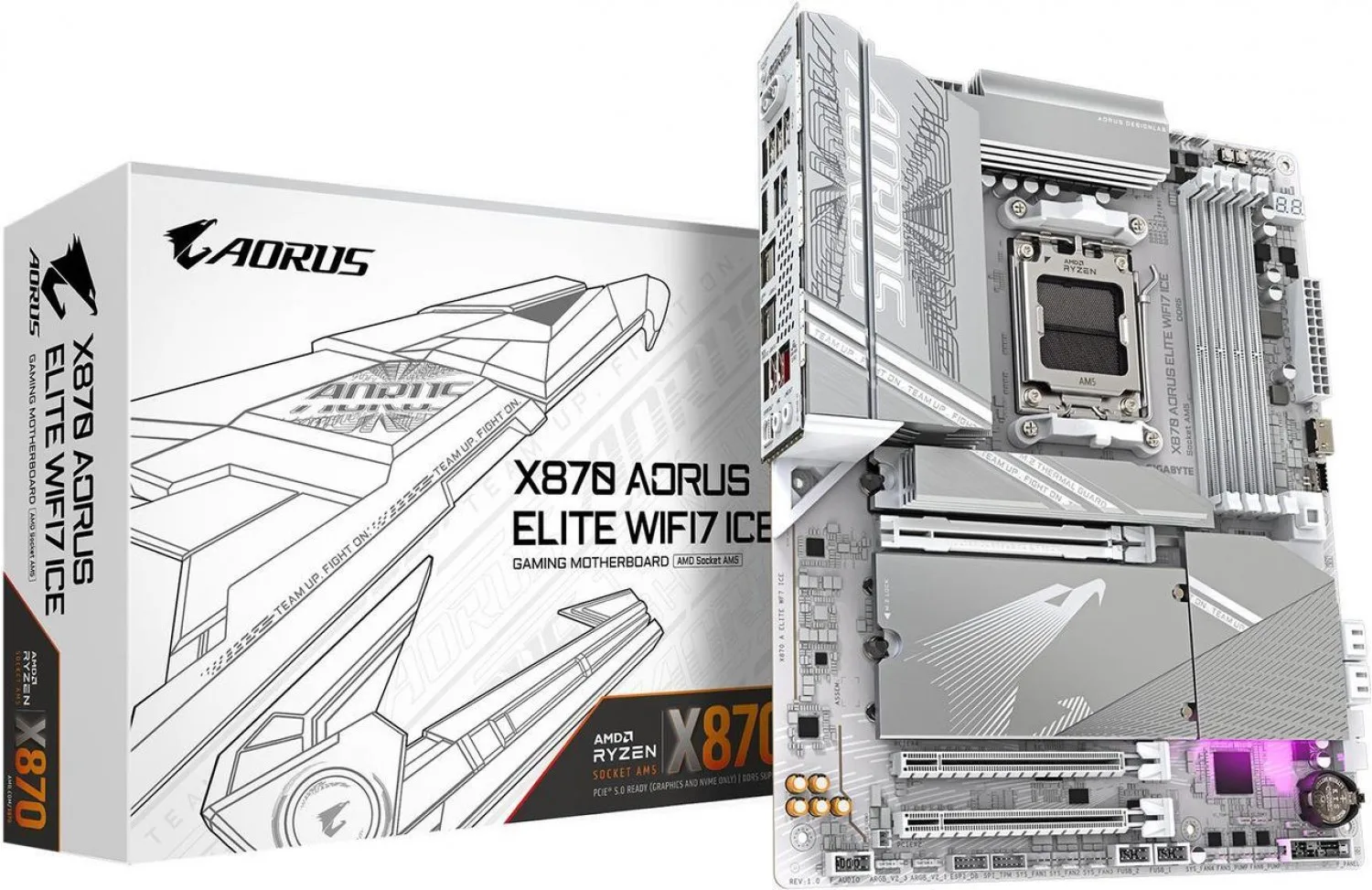 MOTHER GIGABYTE (AM5) X870 AORUS ELITE WF7 ICE