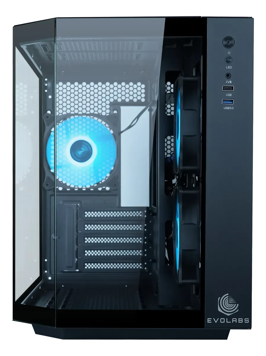 Gabinete Gamer Evolabs Primacy X3 Fan ARGB Black EVO-300MB