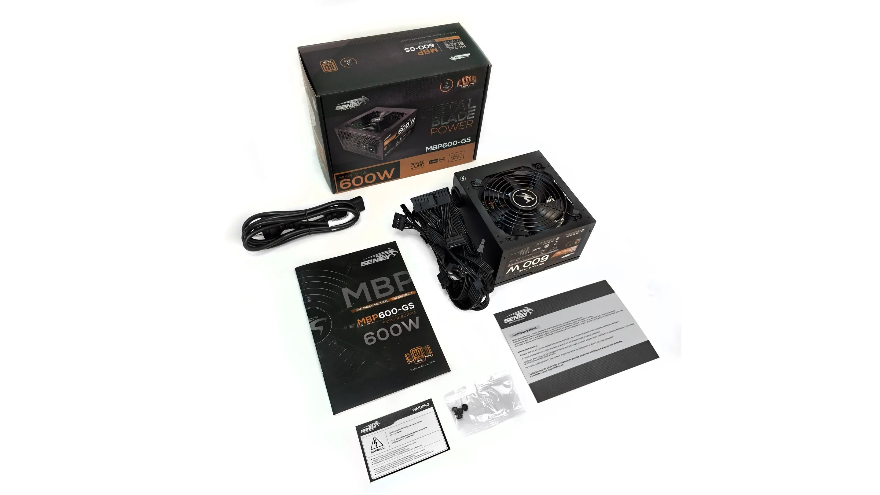 Fuente Certificada Sentey 600W 80 Plus Bronze EPP600-GT