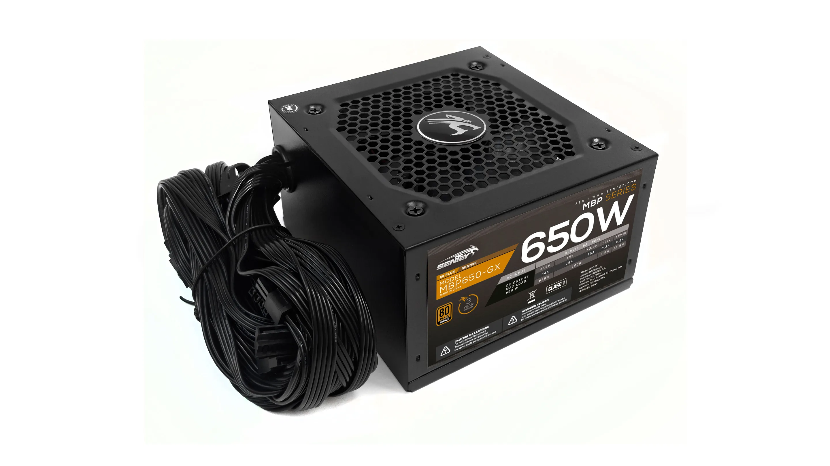 Fuente Certificada Sentey 650W 80 Plus Bronze MBP650-GX