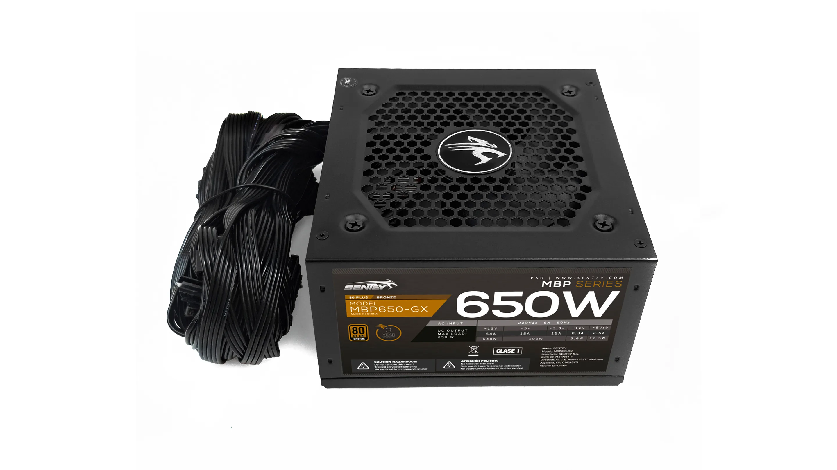 Fuente Certificada Sentey 650W 80 Plus Bronze MBP650-GX
