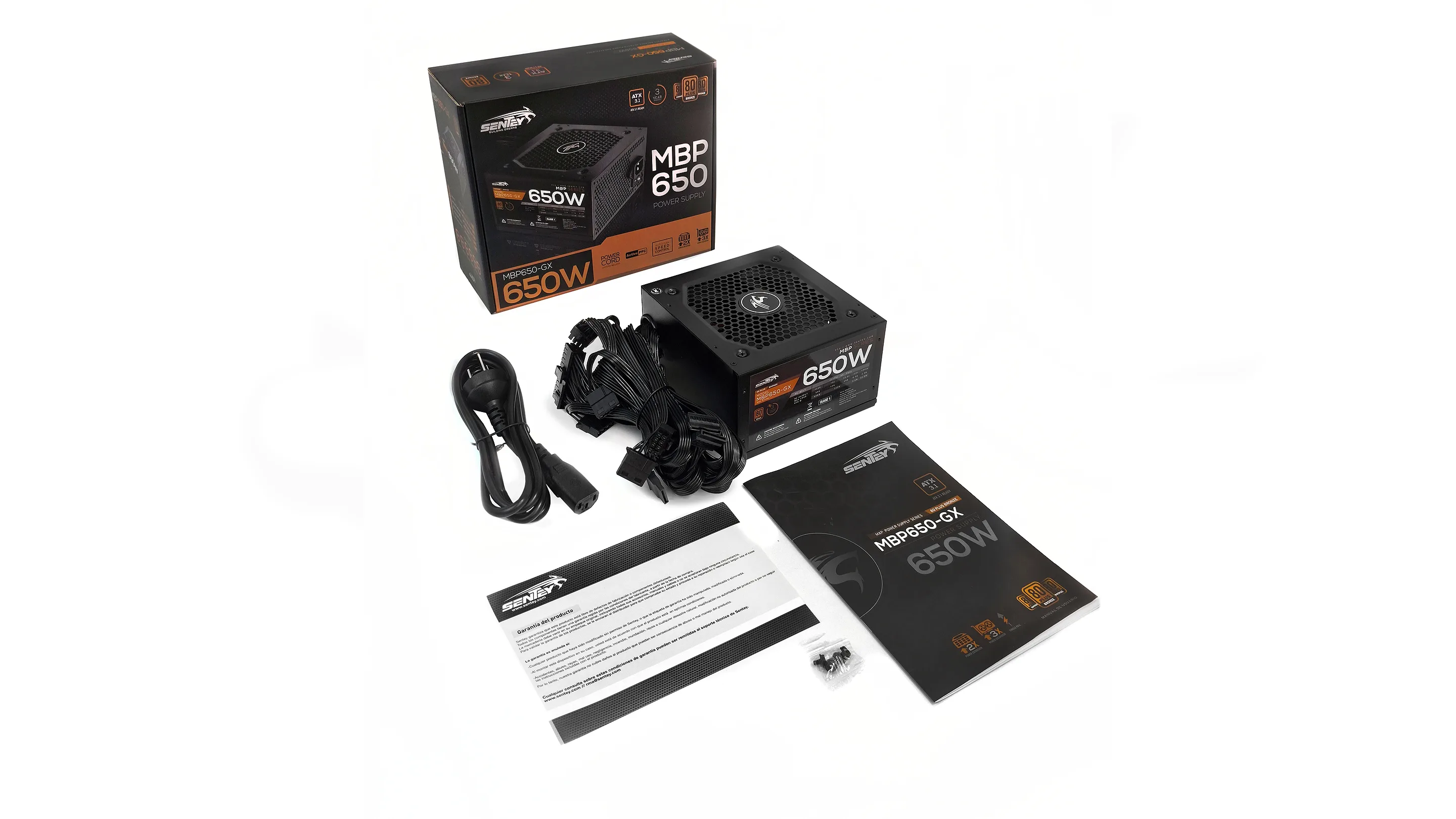 Fuente Certificada Sentey 650W 80 Plus Bronze MBP650-GX