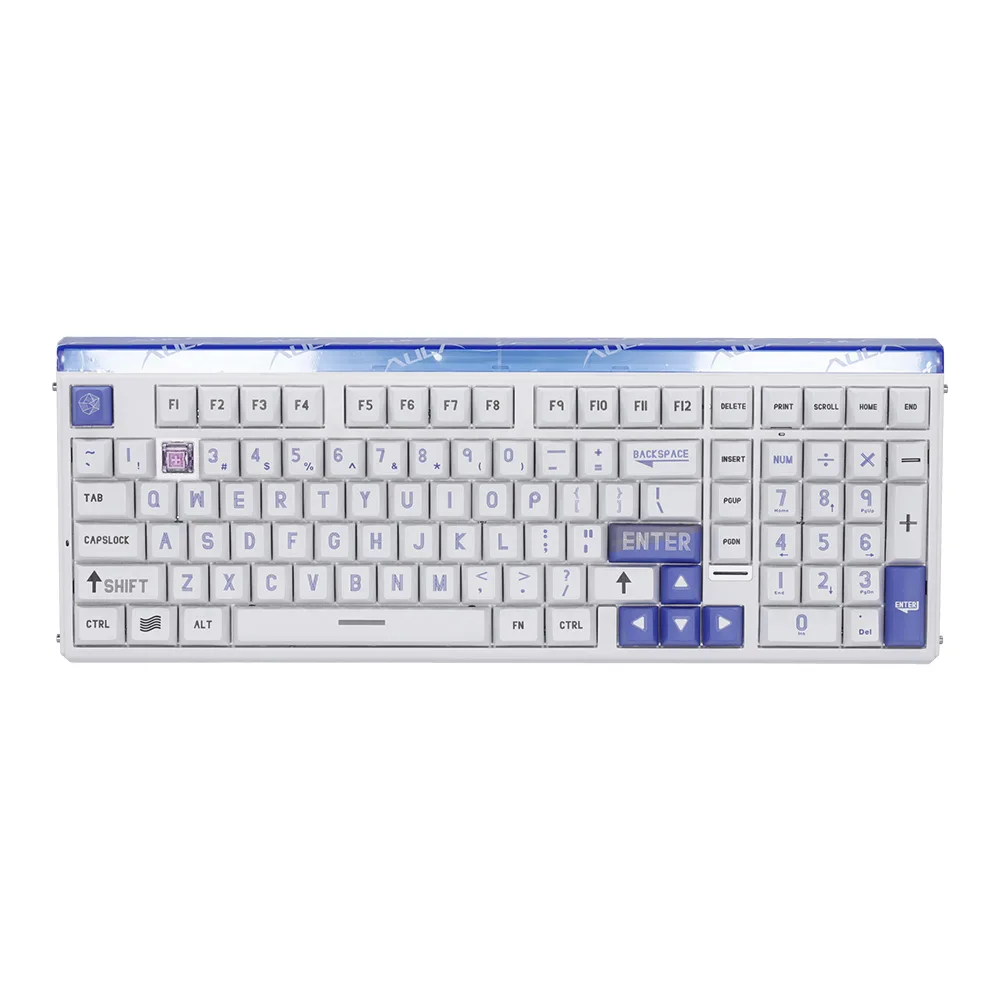 Perifericos Teclado USB Aula Hero 99 White + Purple RGB Switch Graywood Gamer Magnetico