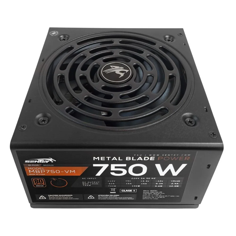 Fuente Certificada Sentey 750W 80 Plus Bronze Full Modular MBP750-VM
