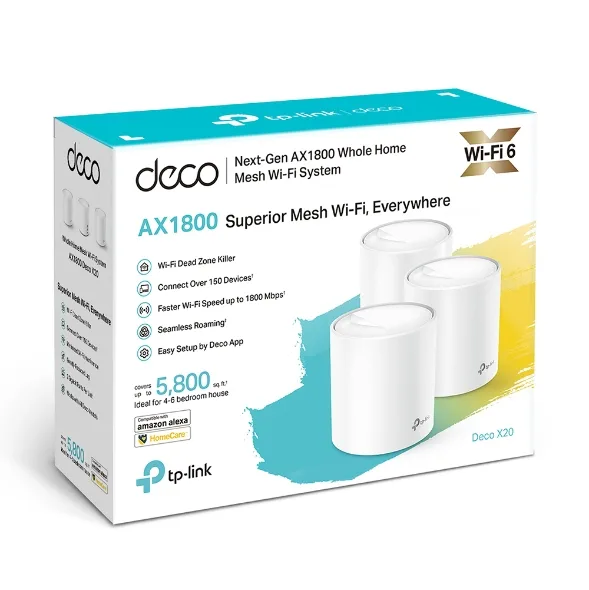 Conectividad Sistema Mesh Tp-Link Deco X20 Pack X3 AX1800