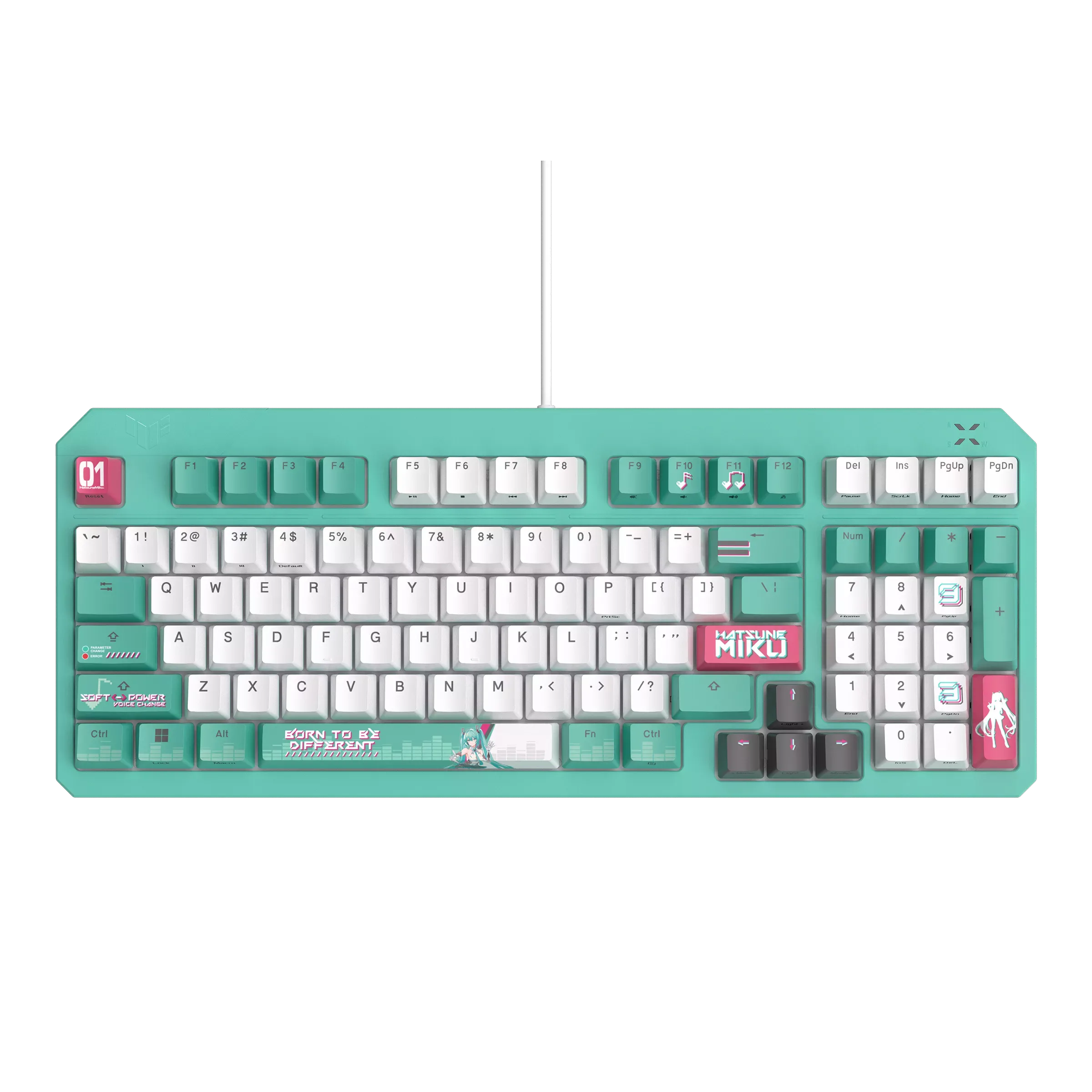 Perifericos Teclado USB Asus Tuf Gaming Hatsune Miku Edition K3 GEN II Gamer Mecanico RA09