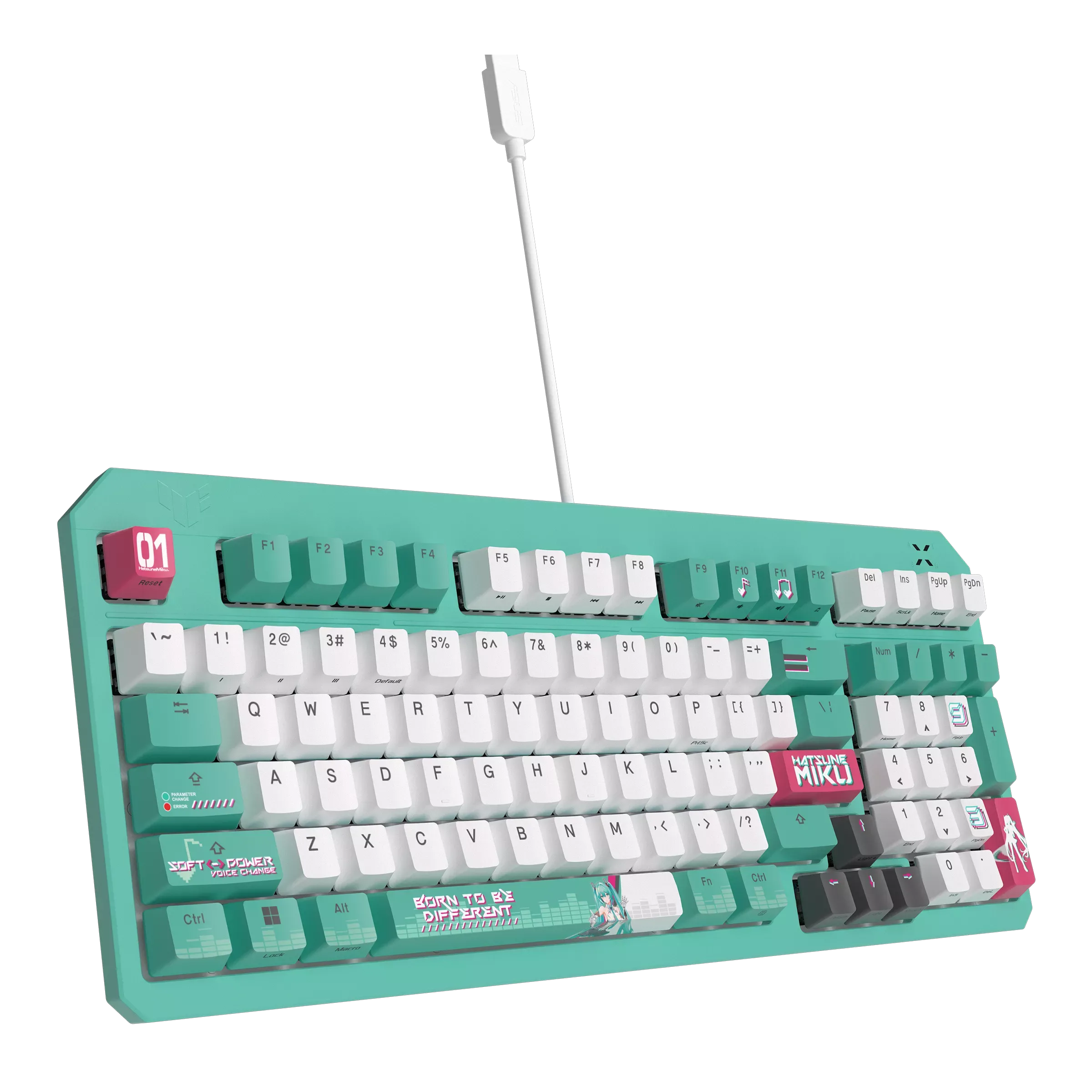 Perifericos Teclado USB Asus Tuf Gaming Hatsune Miku Edition K3 GEN II Gamer Mecanico RA09