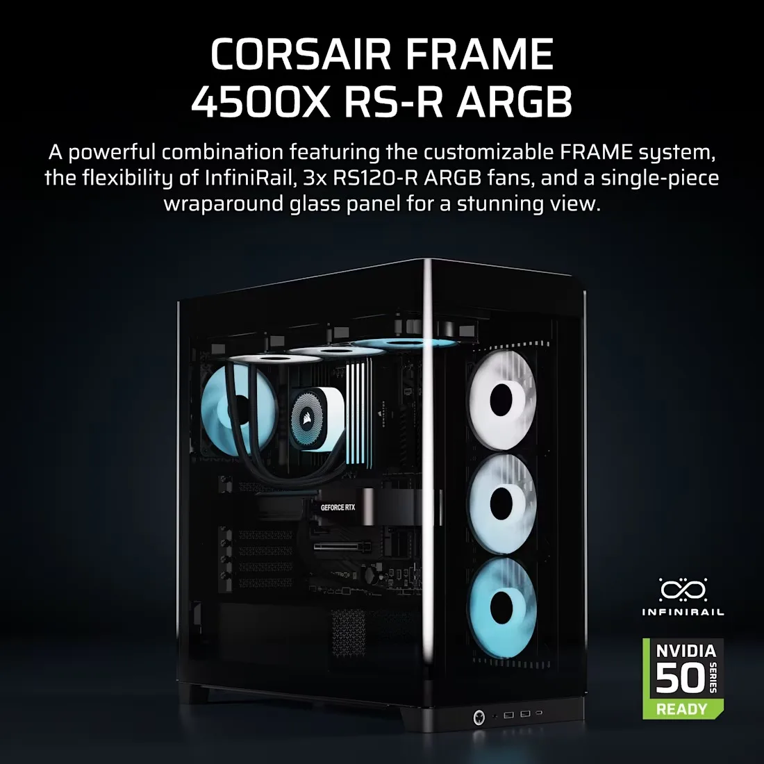 Gabinete Gamer Corsair Frame 4500X RS-R X3 Fan ARGB Black CC-9011314-WW