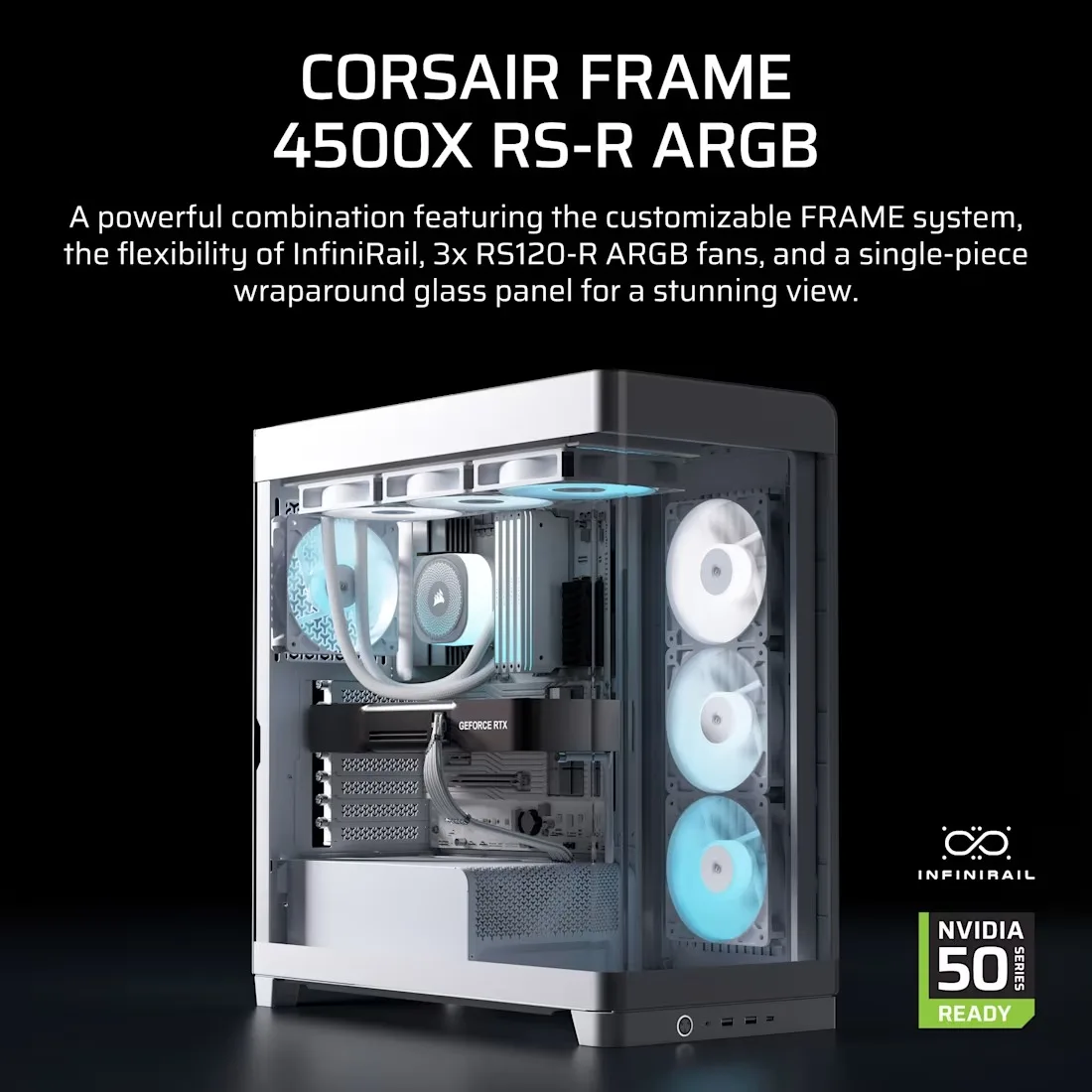 Gabinete Gamer Corsair Frame 4500X RS-R X3 Fan ARGB White CC-9011315-WW