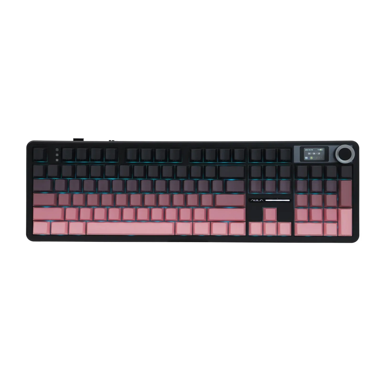 Perifericos Teclado Inalambrico Aula F108 Pro Gradient Pink Switch Gray Wood Gamer Mecanico BT