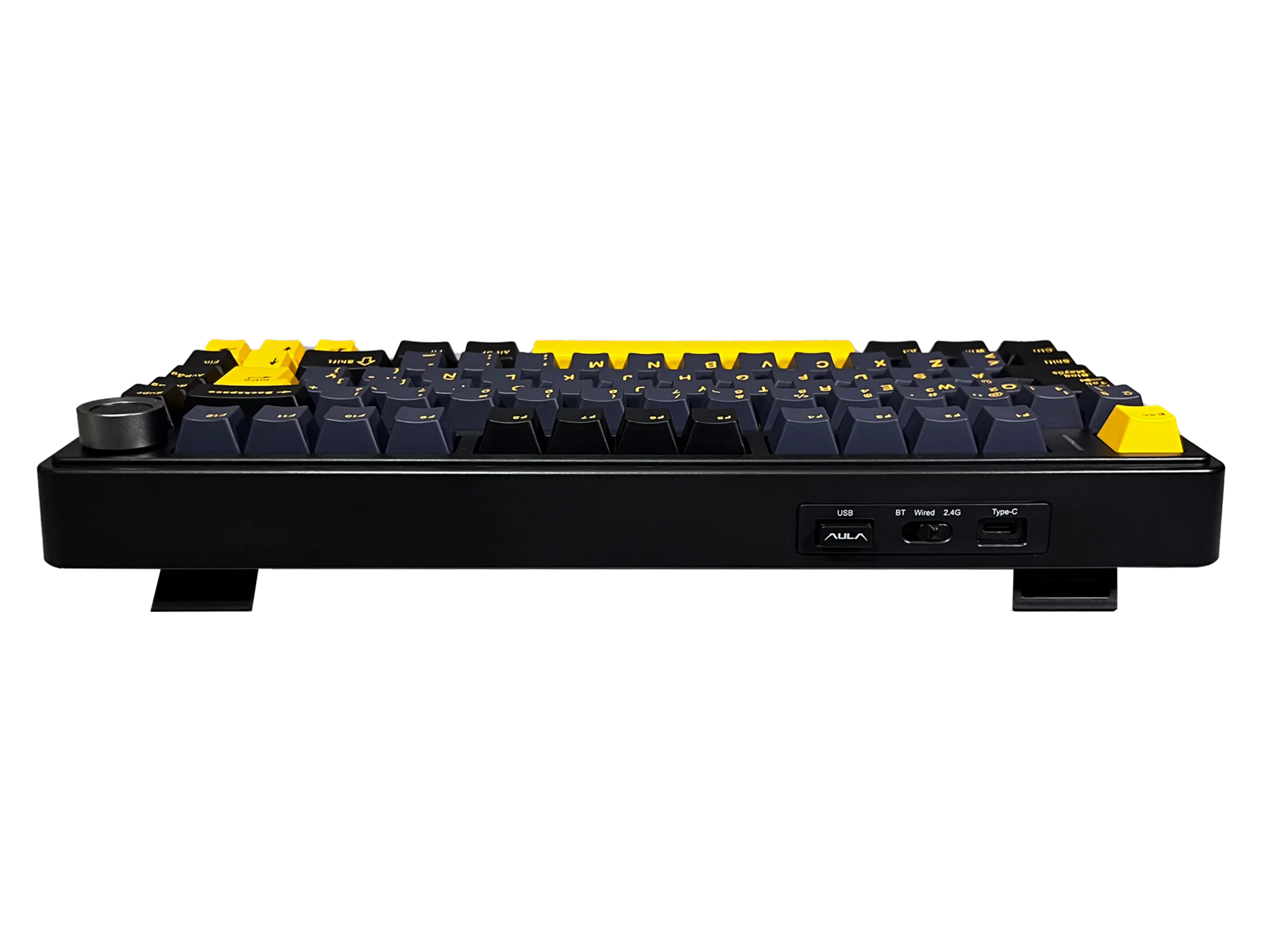 Perifericos Teclado Inalambrico Aula F75 Black Dark Blue Orange RGB Switch Reaper Gamer Mecanico BT