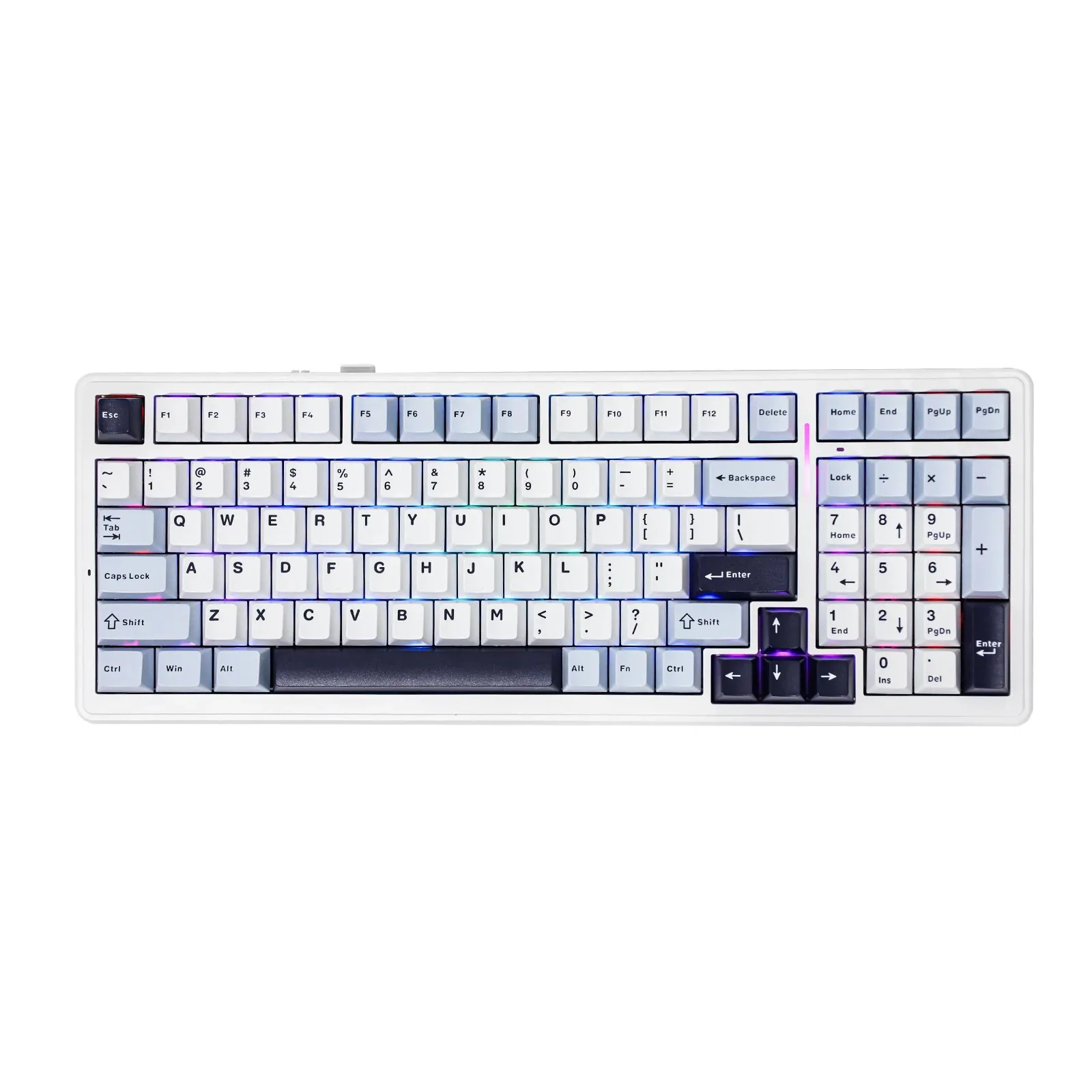 Perifericos Teclado Inalambrico Aula F99 White Blue Purple Switch GrayWood Gamer Mecanico BT