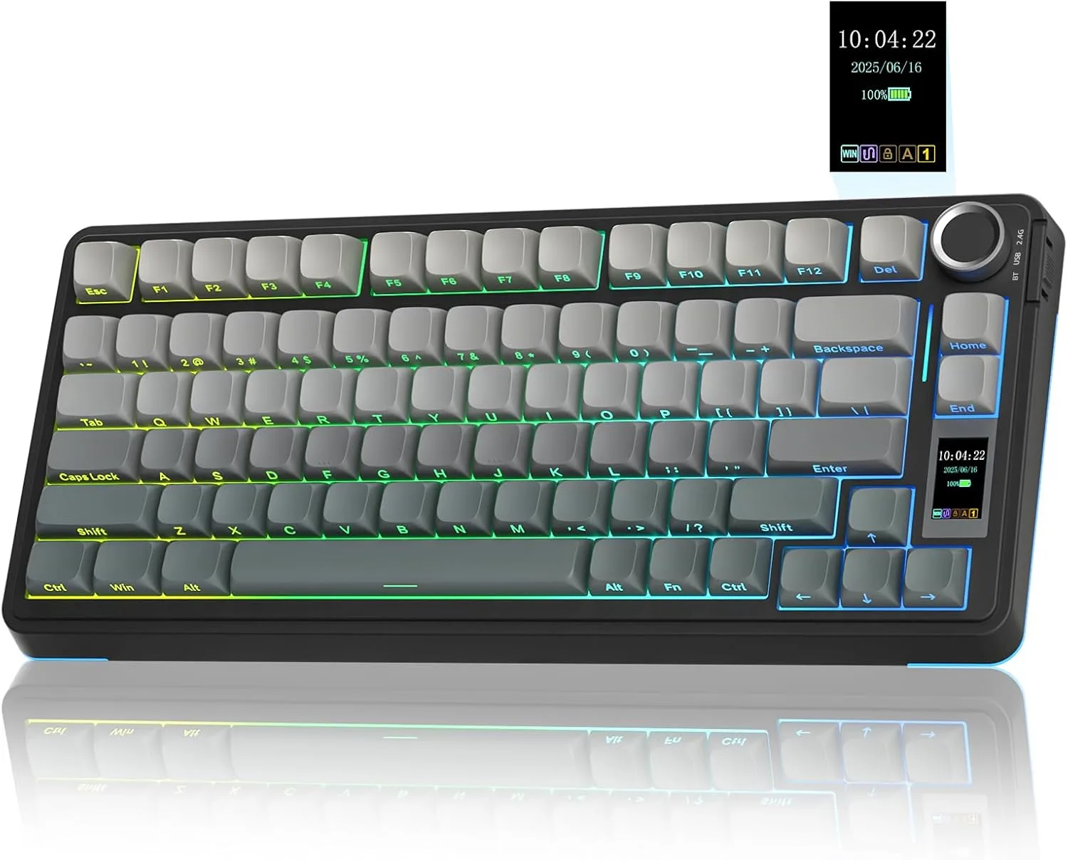 Perifericos Teclado Inalambrico Aula Wind S75 Pro Gradient Gray Switch Seiya Gamer Mecanico BT