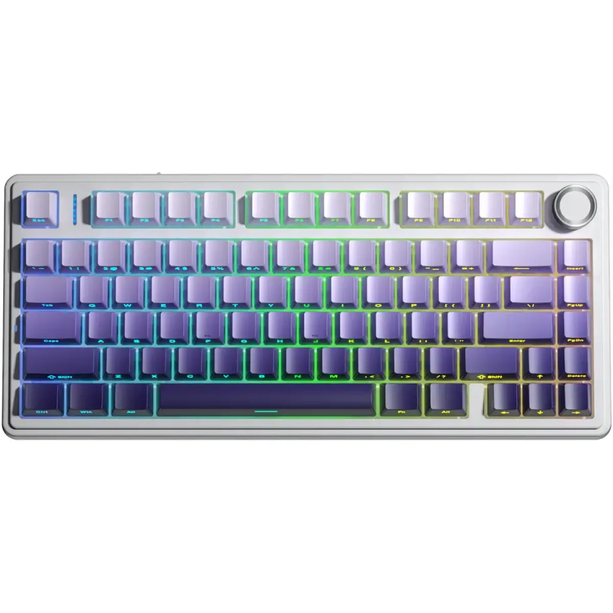 Perifericos Teclado Inalambrico Aula F75 Pro White + Gradient Purple Star Vector Switch Gamer Mecanico BT