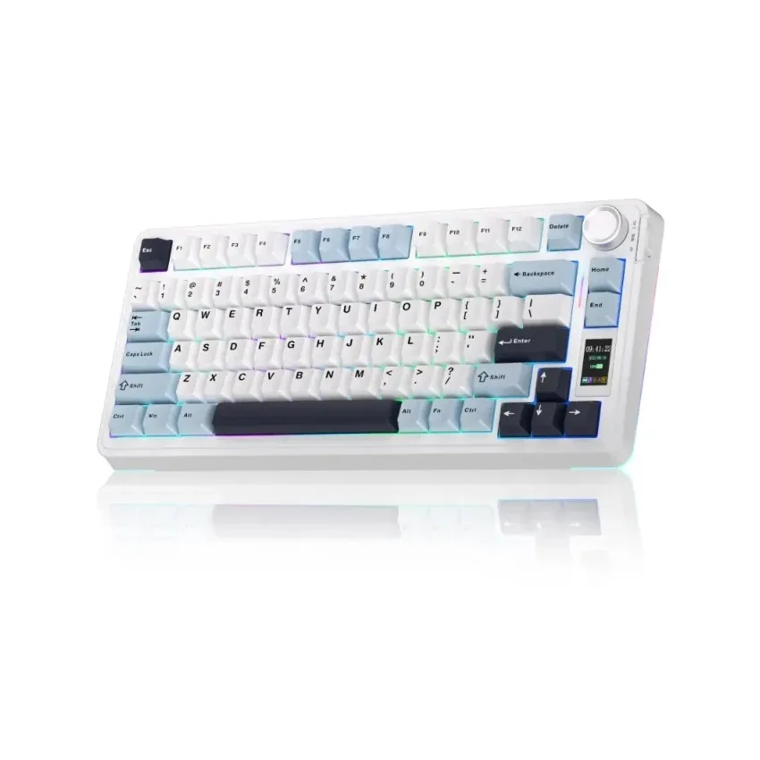 Perifericos Teclado Inalambrico Aula Wind S75 Pro Light Blue White Black Purple Switch Seiya Gamer Magnetico BT