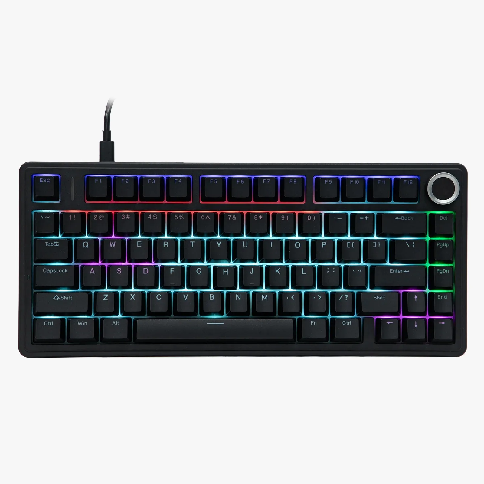 Perifericos Teclado USB Aula F75 Black Switch Red Rainbow Gamer Mecanico