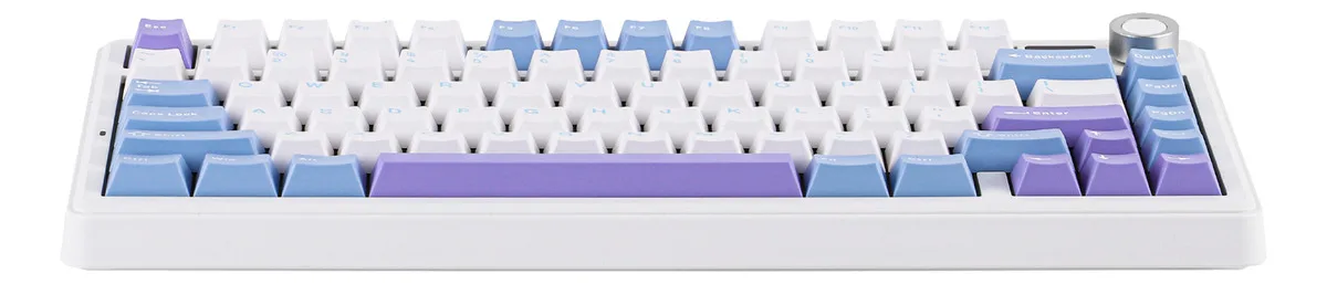 Perifericos Teclado Inalambrico Aula F75 Max Light Blue + White + Purple Switch Reaper Gamer Mecanico BT
